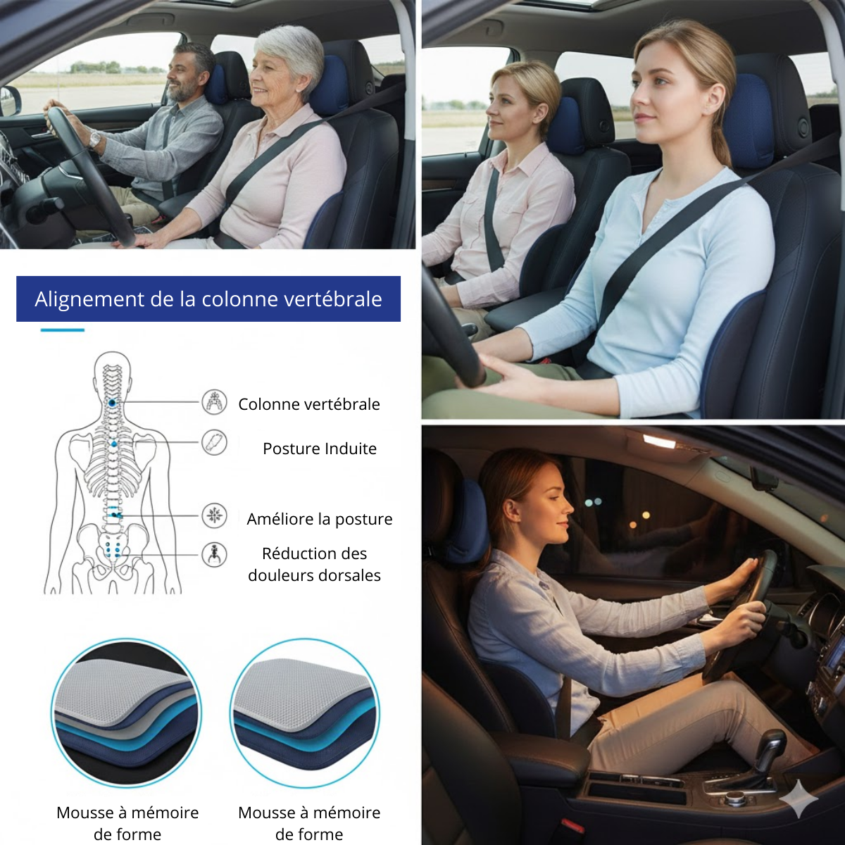 Coussin ergonomique pour voiture