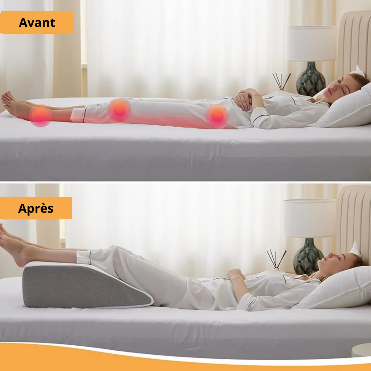 Coussin pour relever les jambes