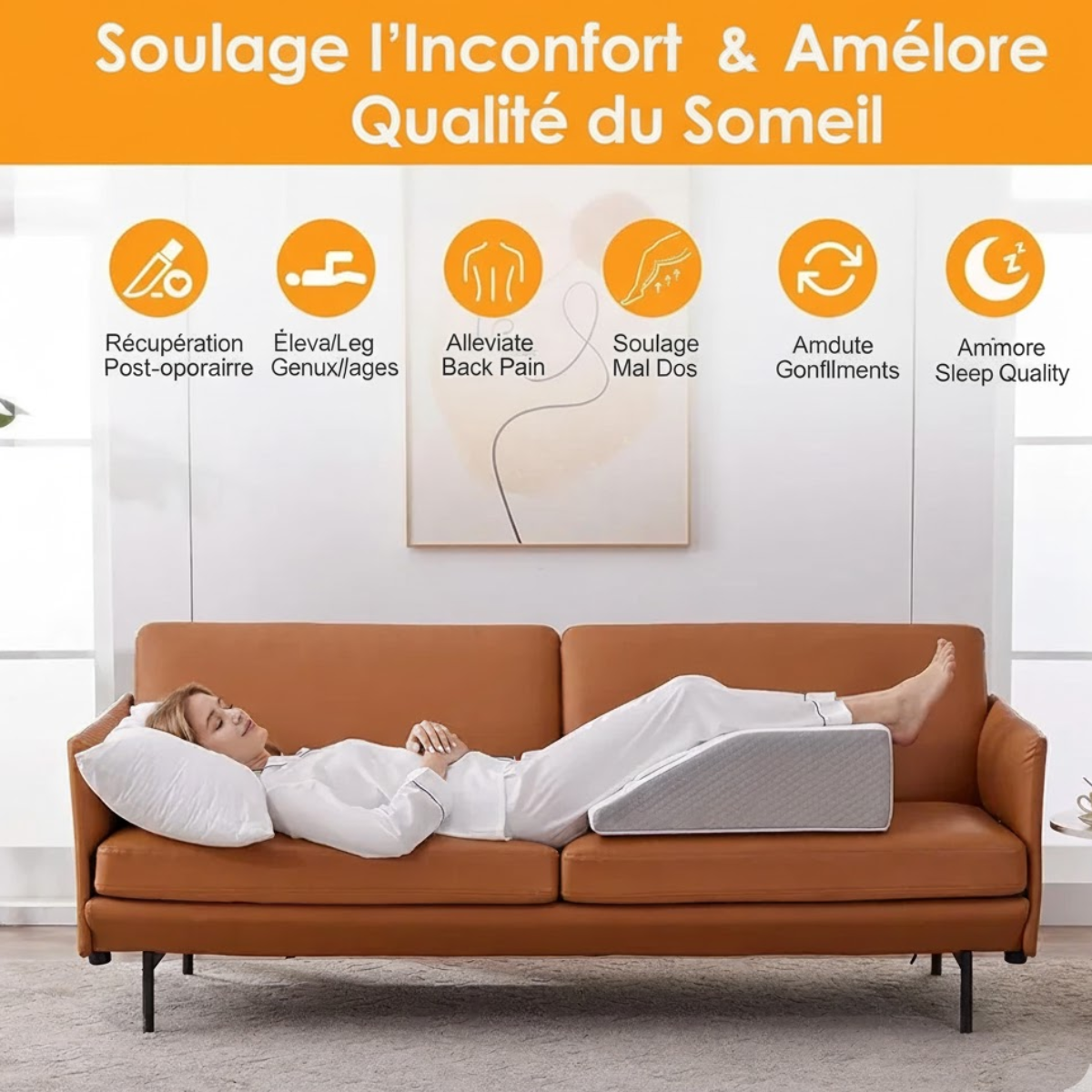 Coussin pour relever les jambes