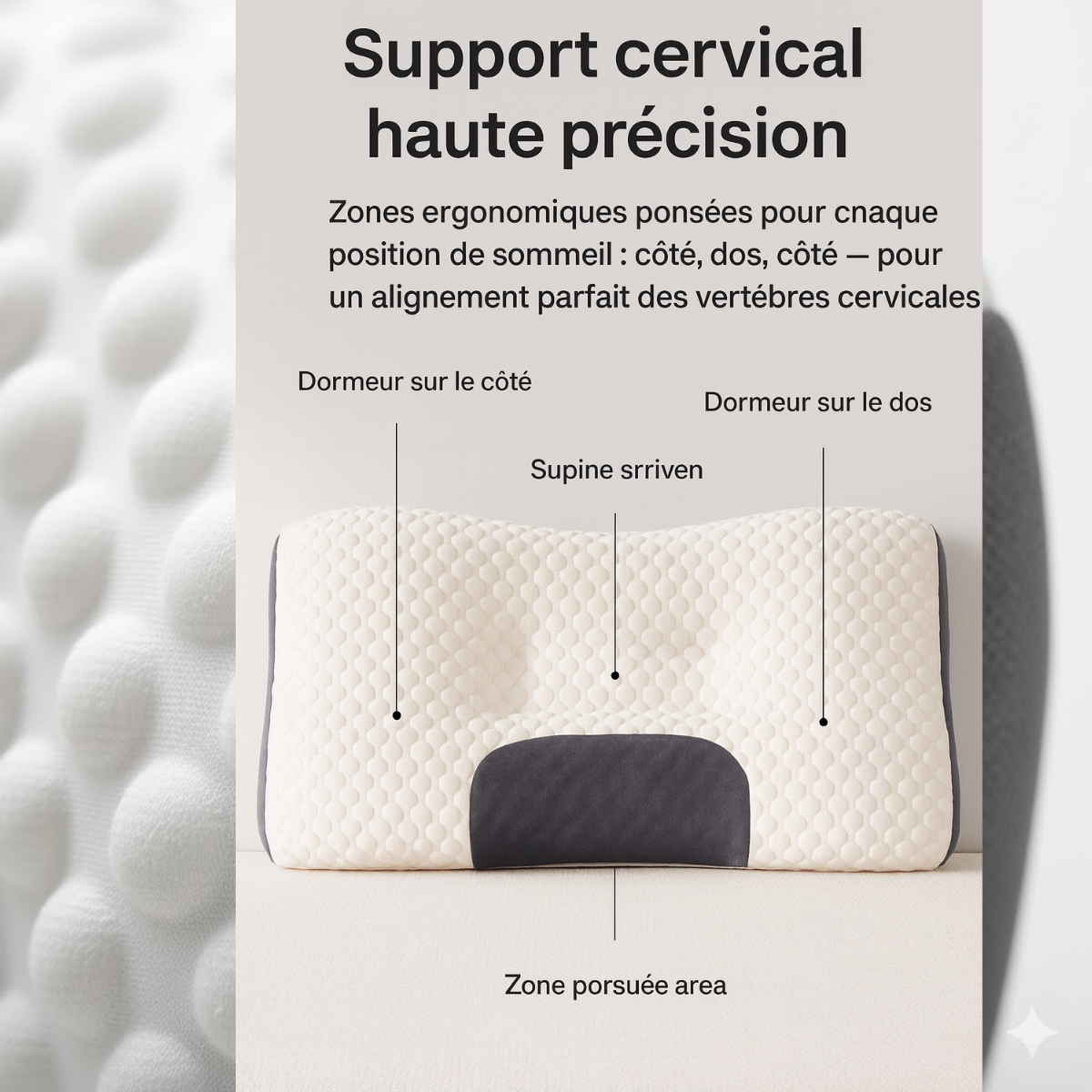 Oreiller orthopédique cervical 1pc