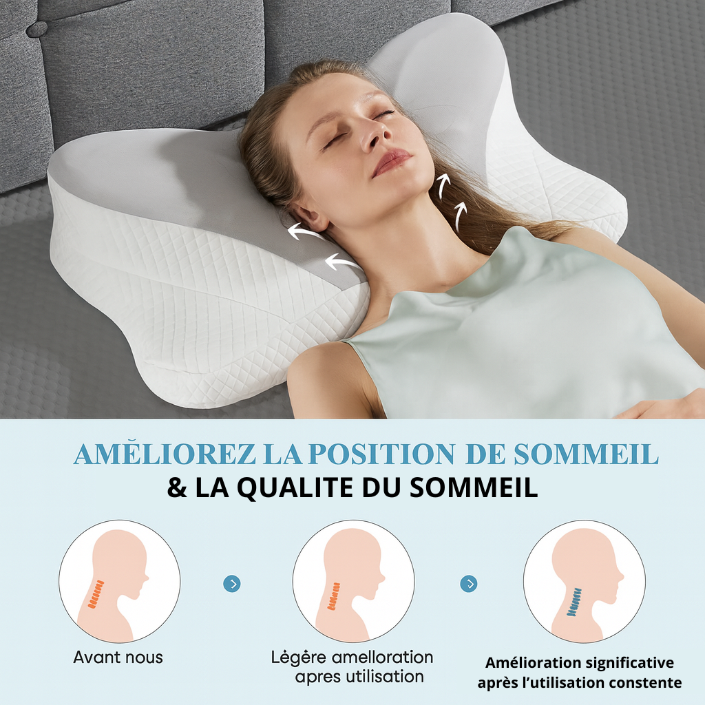 Oreiller Ergonomique Cervical Premium – Soulage Douleurs du Cou | Calmeraconfort™